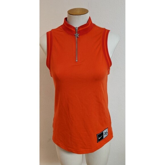Nike Tops - NWOT Women's NIKE Orange Backless Sleeveless 1/4 Zip Ribbed Neck Top SM
